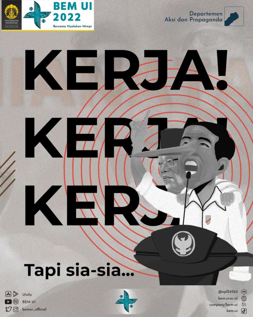 BEM UI membuat kritikan dan meme untuk Presiden Joko Widodo dan Wapres Ma