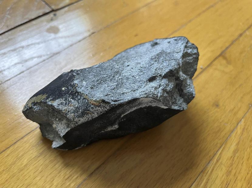 Benda berukuran 6 kali 4 inci, dengan berat sekitar 2,2 kilogram itu adalah meteorit chondrite berbatu yang langka.