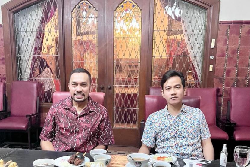Bendahara Umum DPP Partai Nasdem, Ahmad Sahroni bertemu dengan cawapres nomor urut 2, Gibran Rakabuming Raka.