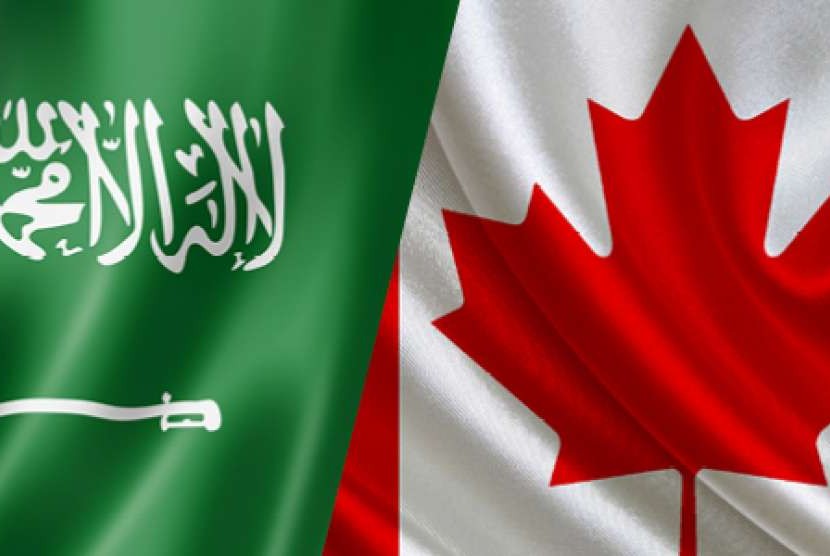 Bendera Arab Saudi dan Kanada.