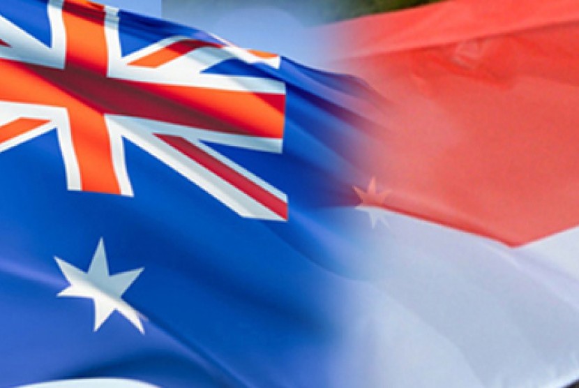 Bendera Australia dan Indonesia. Ilustrasi.