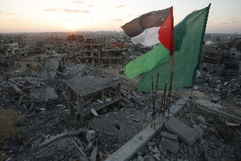 Bendera di Jalur Gaza.