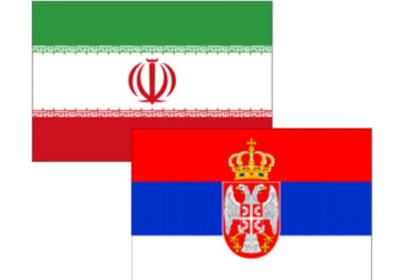 Bendera Iran dan Serbia