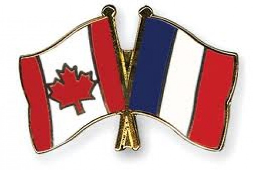 Bendera Kanada dan Prancis.
