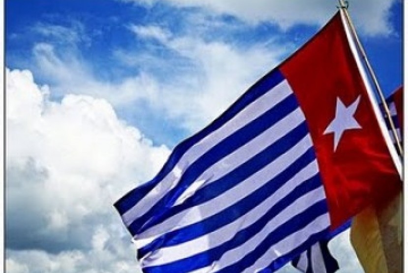 Pentolan OPM Papua Alex Hamberi Menyerahkan Diri. Foto ilustrasi:   Bendera OPM