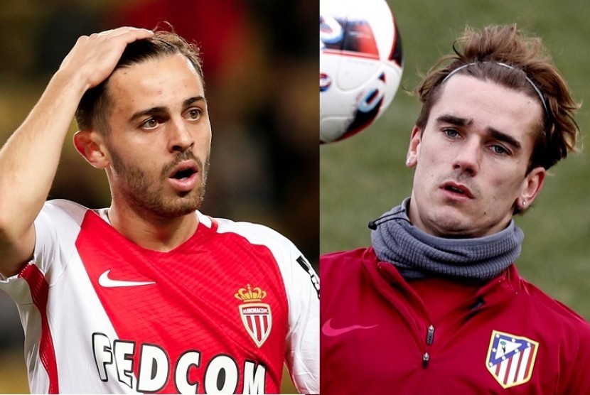 Bernardo Silva (kiri) dan Antoine Griezmann.