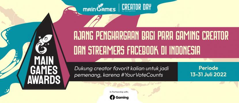 Bertujuan untuk menginspirasi dan memperkuat komunitas gaming tanah air, MainGames Indonesia menginisiasi MainGames Awards, sebuah ajang penghargaan bagi para gaming creator dan streamers Facebook di Indonesia.