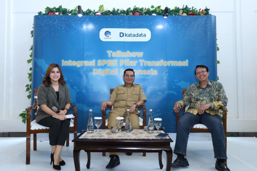 Bincang-bincang Integrasi Sistem Pemerintahan Berbasis Elektronik Pilar Transformasi Indonesia dengan tema Keterpaduan Data Melalui SPBE yang diselenggarakan Kementerian Komunikasi dan Informatika bersama Sisiplus by Katadata, Selasa (5/12/2023).