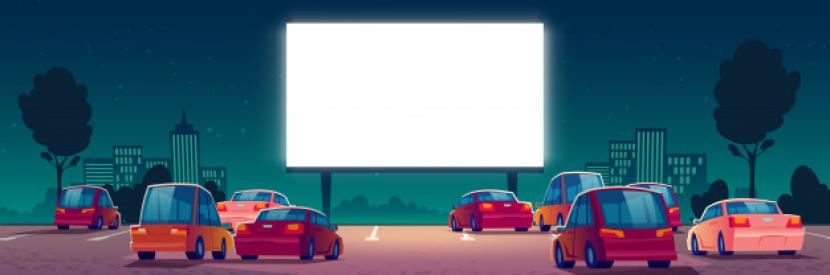 Bioskop drive-in (ilustrasi). Bandara Internasional Ontario akan menjadi tuan rumah pemutaran film bioskop drive-in pada malam hari.