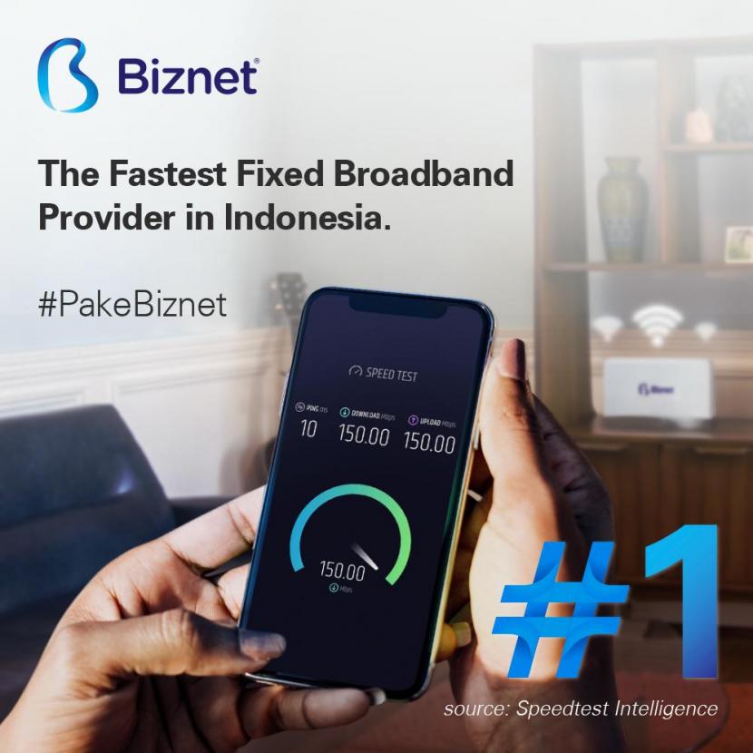 Biznet kembali berhasil menduduki peringkat teratas sebagai provider dengan broadband internet tercepat berdasarkan Speed Score tertinggi, di angka 33.99.