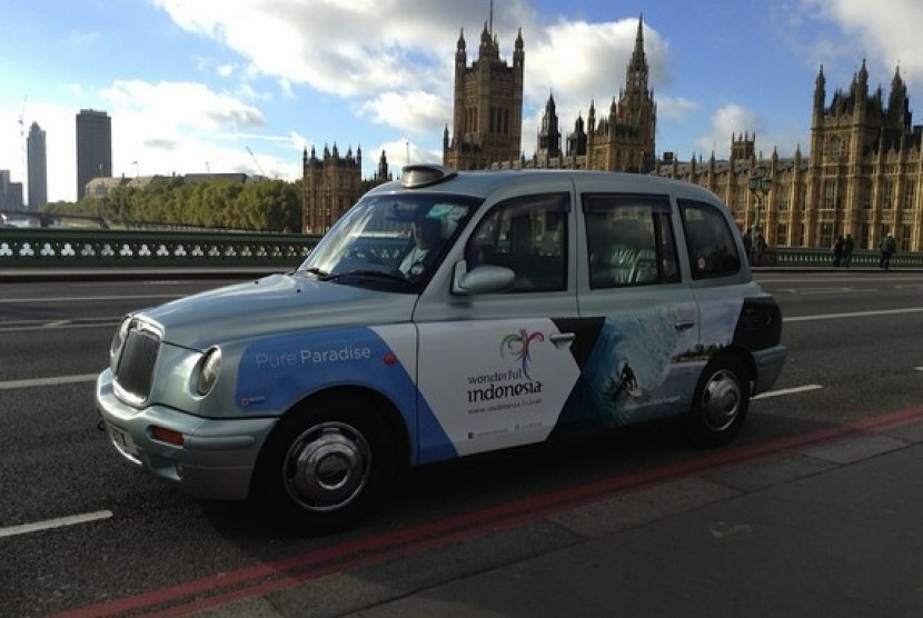 Wonderful Indonesia di taksi ikonik di London. Image: Republika