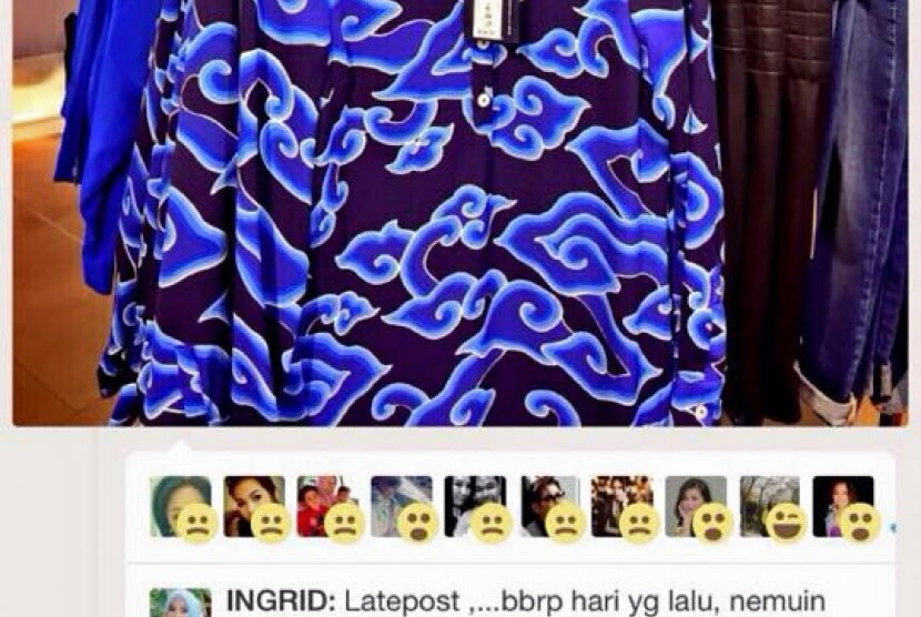 Bluose bermotif batik Mega Mendung Cirebon dijual dengan keterangan buatan Turki.