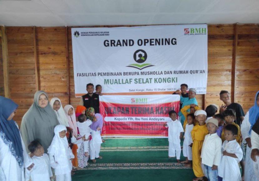 BMH meresmikan mushala dan Rumah Quran di Selat Kongki, Kepulauan Riau.