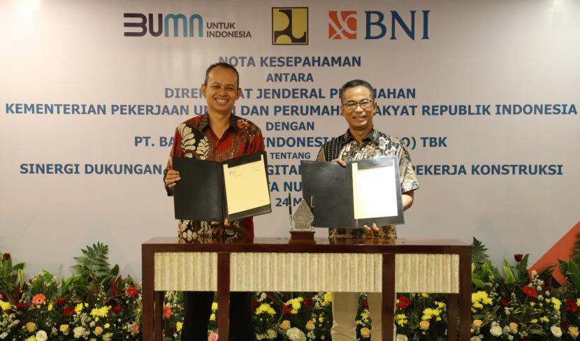 BNI dan Kementerian PUPR bekerja sama dalam Sinergi Dukungan Ekosistem Digitalisasi Hunian Pekerja Konstruksi (HPK) di Ibu Kota Nusantara (IKN).