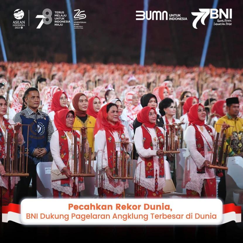 BNI mendukung Pagelaran Angklung Terbesar di Dunia.