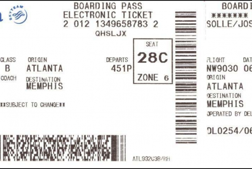 Boarding Pass. Ilustrasi