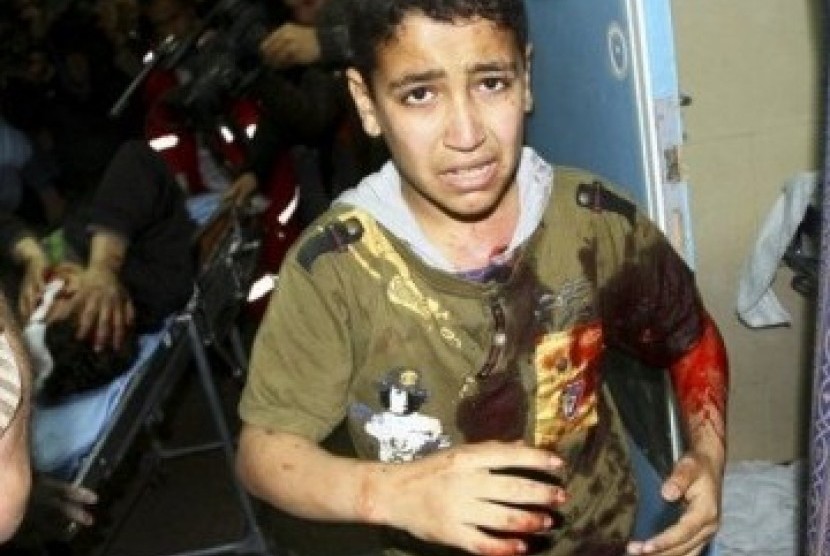 Bocah Gaza yang terluka akibat serangan tentara Zionis Israel