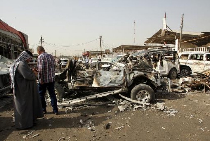 Bom mobil yang meledak beberapa waktu lalu di Irak.
