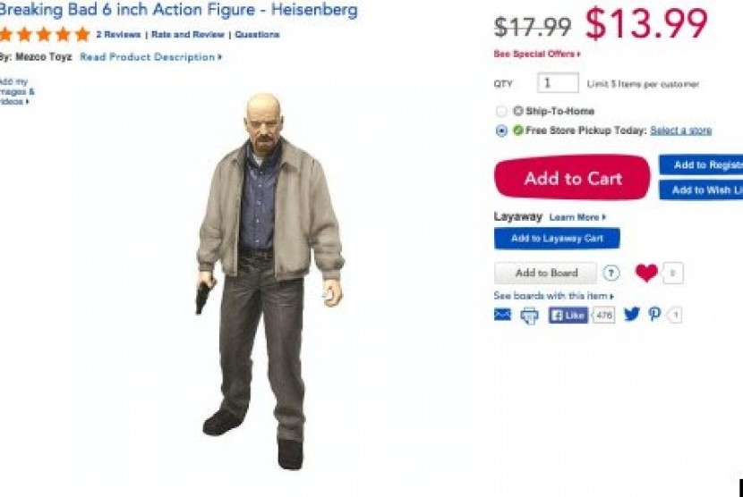 Boneka dari serial Breaking Bad yang juga sempat dijual online oleh Toys R Us
