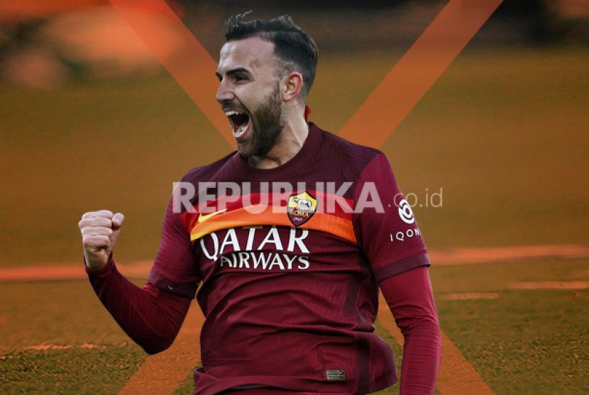 Borja Mayoral, andalan lini depan AS Roma menghadapi AC Milan di Stadion Olimpico, Roma, Senin (1/3) dini hari WIB.