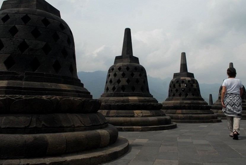 Borobudur Temple in Magelang, Central Java (illustration)