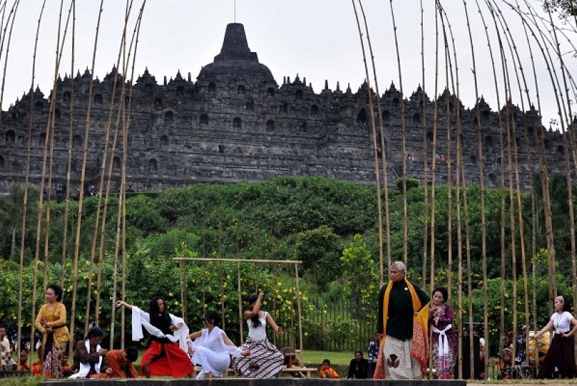 Borobudur Temple in Magelang, West Java.   