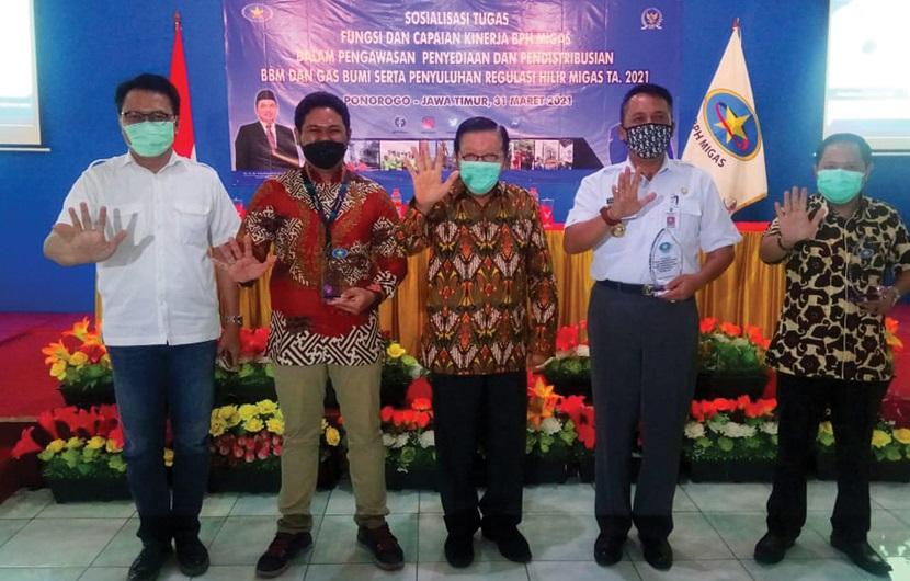 BPH Migas menggelar sosialisasi tugas dan fungsi, capaikan kinerja lembaganya serta penyuluhan regulasi hilir migas 2021 di Ponorogo, Jawa Timur.