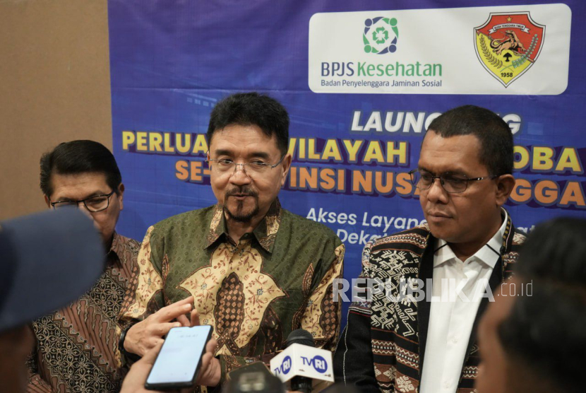 Direktur Perencanaan dan Pengembangan BPJS Kesehatan Mahlil Ruby dalam acara Launching Perluasan Wilayah Uji Coba Telemedicine se-Provinsi NTT, Kamis (8/5/2025).