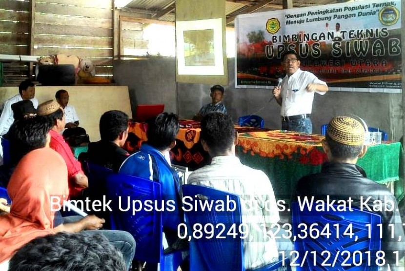 BPTP Balitbangtan Sulawesi Utara melakukan bimbingan teknis (Bimtek) pendampingan kegiatan program Sapi Induk Wajib Bunting (SIWAB) di Kabupaten Bolmong Utara