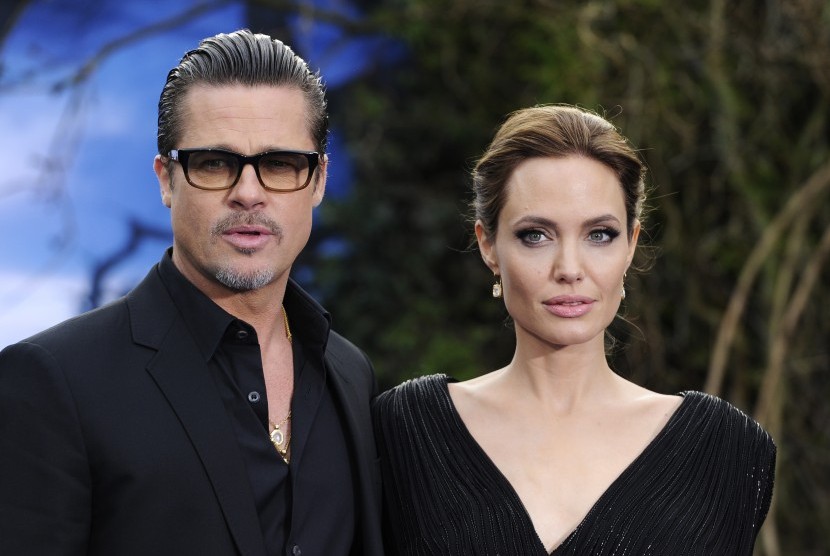 Brad Pitt dan Angelina Jolie. Brad Pitt gugat mantan istrinya, Angelina Jolie, karena jual saham kilang anggurnya. Ilustrasi.