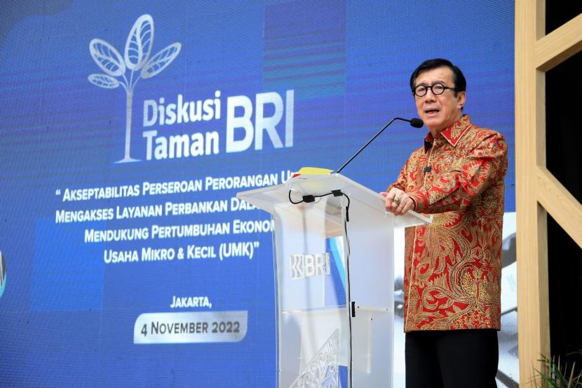 BRI bersama Kementerian Hukum dan Hak Asasi Manusia mengadakan acara Diskusi Taman BRI bertemakan Akseptabilitas Perseroan Perorangan Untuk Mengakses Layanan Perbankan Dalam Rangka Mendukung Pertumbuhan Ekonomi Usaha Mikro dan Kecil (UMK) berkolaborasi dengan BRI Research Insitute pada Jumat, 4 November 2022 di Taman Kantor Pusat BRI, Jakarta.