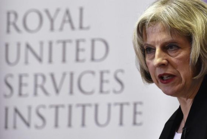 Britain's Home Secretary Theresa May delivers a speech at RUSI (Royal United Services Institute) in central London, November 24, 2014.