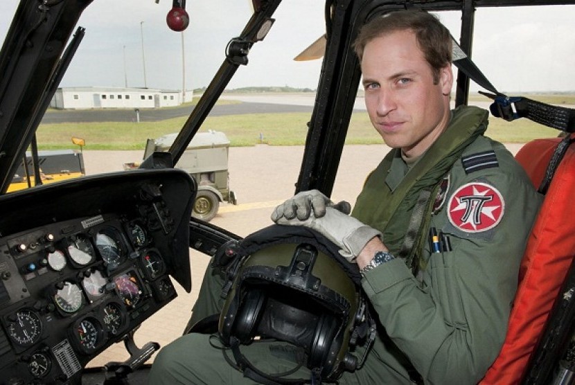 Britain's Prince William sits in the cockpit of a helicopter at RAF Valley in Anglesey Wales. (file photo)