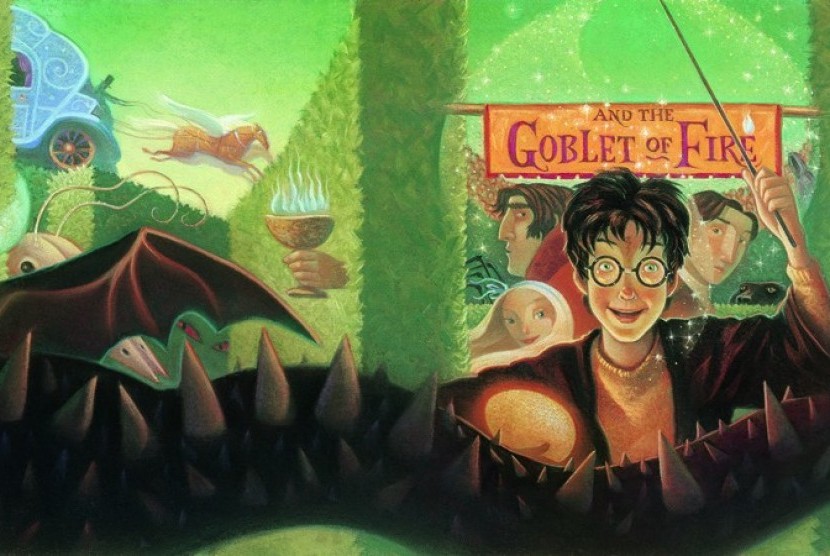 Buku Harry Potter and the Goblet of Fire (Harry Potter dan Piala Api).