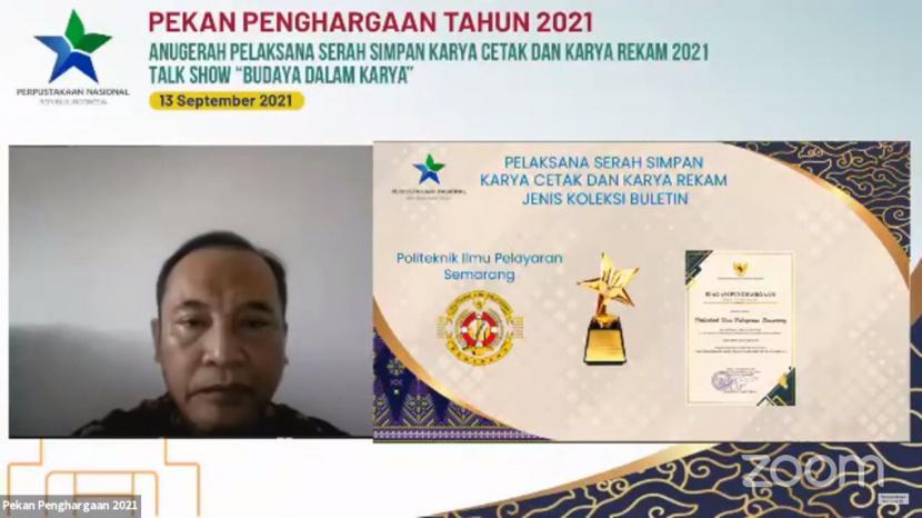 Buletin Cakra Samodra Politeknik Ilmu Pelayaran (PIP) Semarang menerima Anugerah Pelaksana Serah Simpan Karya Cetak dan Karya Rekam 2021 dari Perpusnas Republik Indonesia.