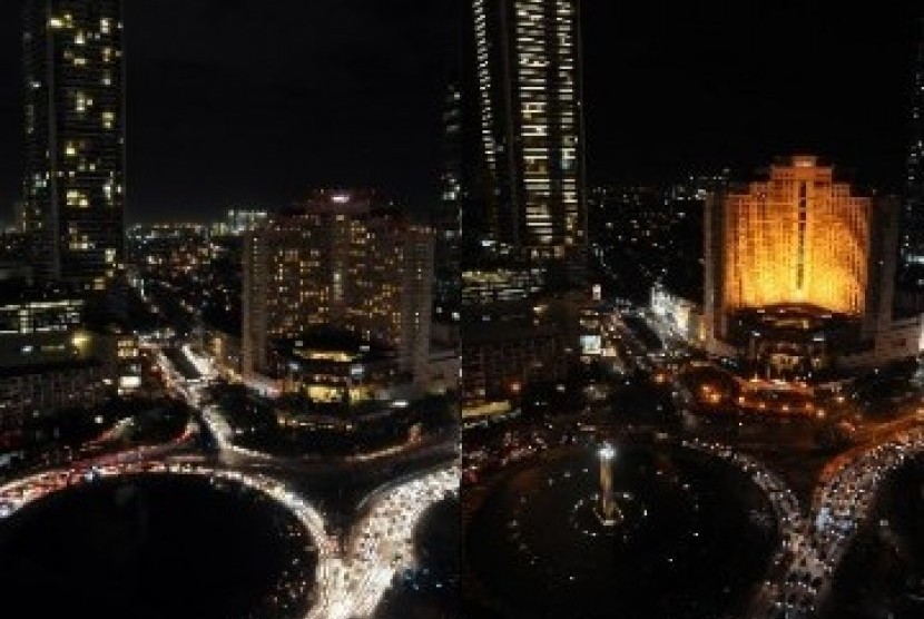 Bundaran HI ketika Earth Hour