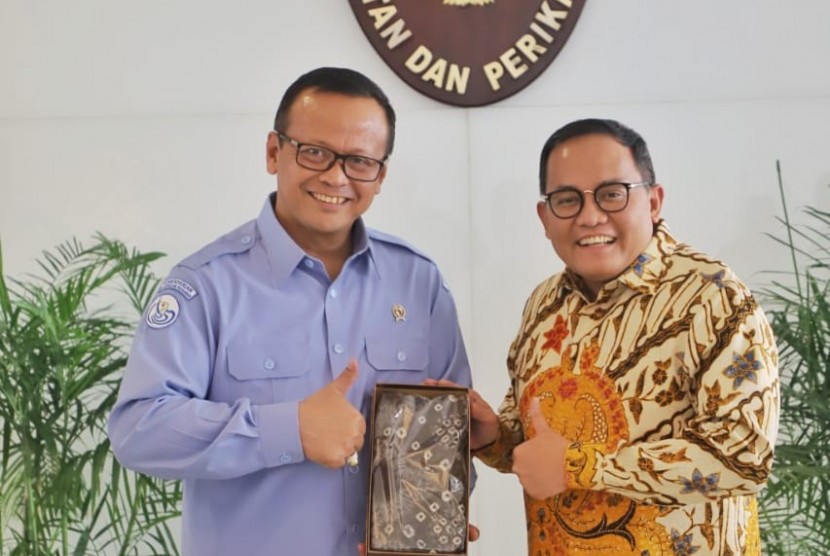 Bupati Muba Dodi Reza melobi Menteri Kelautan dan Perikanan Edhy Prabowo  untuk menjadikan Kabupaten Muba sebagai sentra budidaya perikanan.