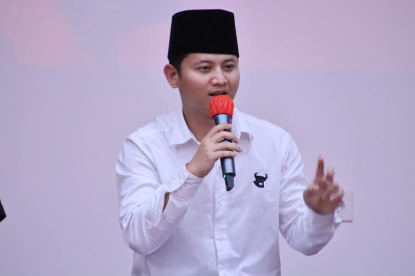 Bupati Trenggalek, Mochamad Nur Arifin, saat menghadiri Nuzulul Quran yang diselenggarakan organisasi sayap PDI Perjuangan, Baitul Muslimin Indonesia (Bamusi).