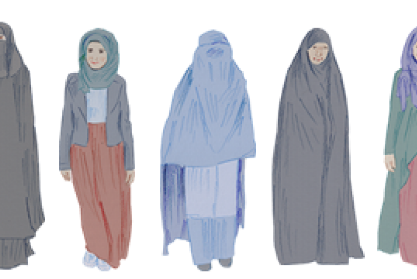 Burka, niqab dan hijab.
