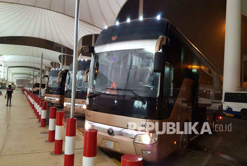 Bus upgrade yang akan digunakan untuk rute Jeddah-Makkah mulai Selasa (30/8) ini.