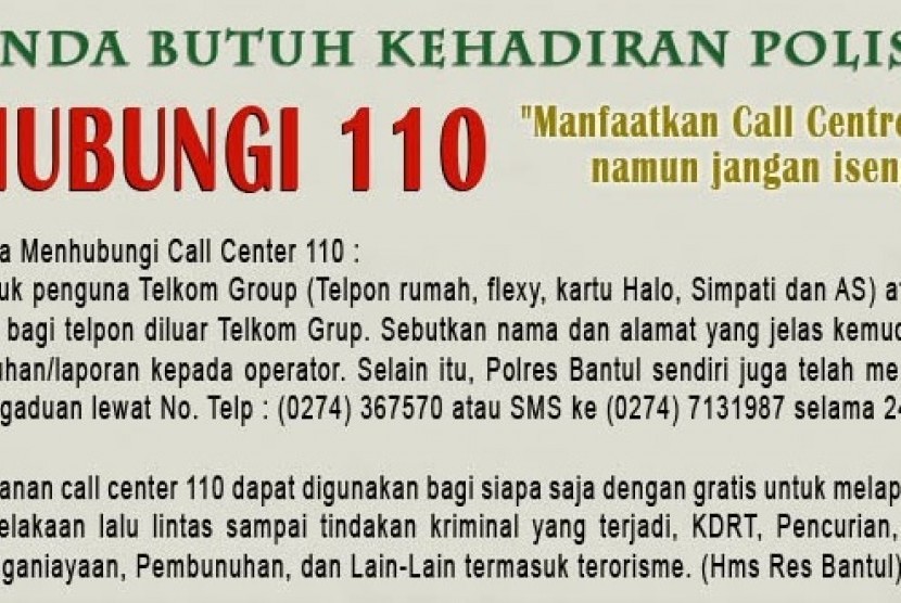 Call Center 110