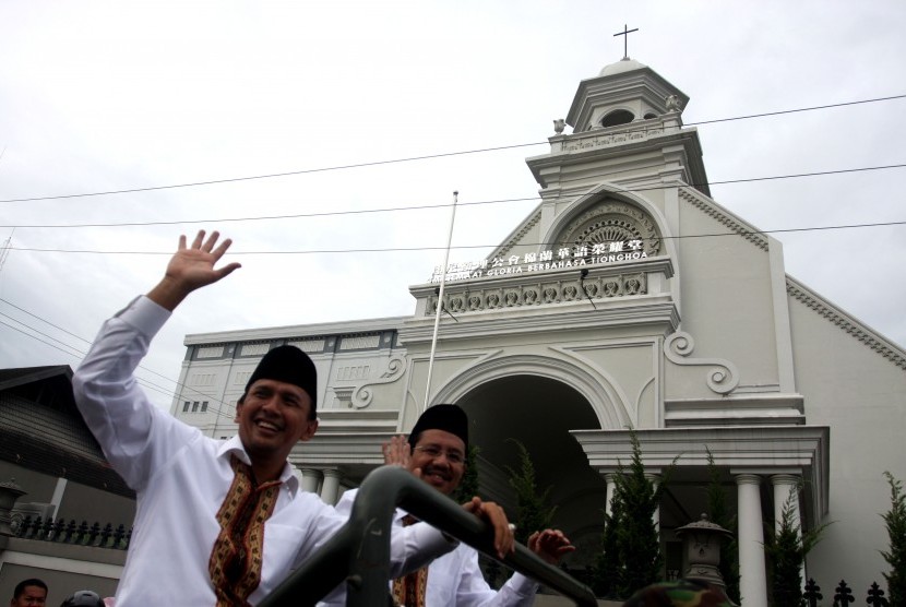 calon Gubernur dan Wakil Gubernur Sumatera Utara, Gatot Pujo Nugroho (kiri) dan Tengku Erry Nuradi (kanan) 