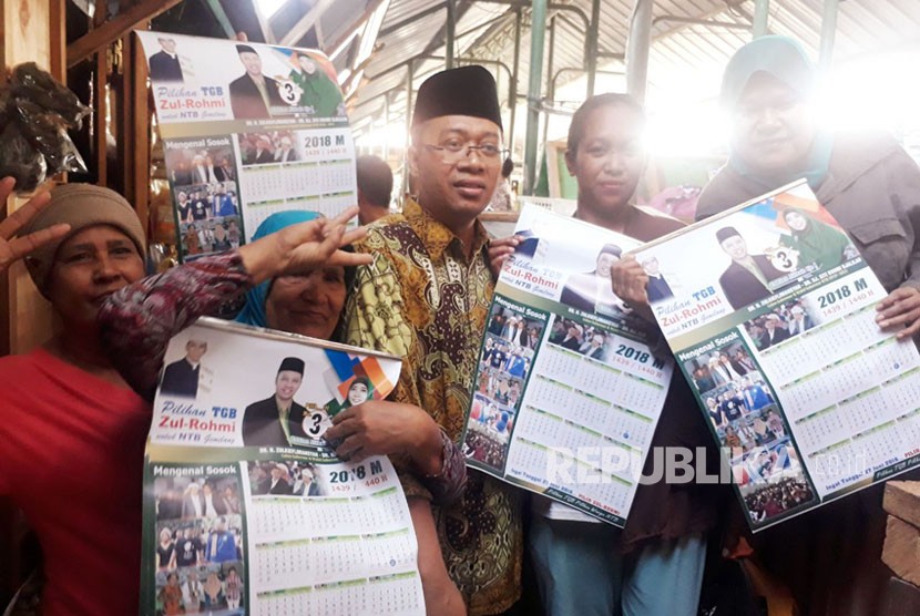 Calon Gubernur NTB Zulkieflimansyah menyambangi pedagang di Pasar Plampang, Kabupaten Sumbawa pada Rabu (28/2) pagi.