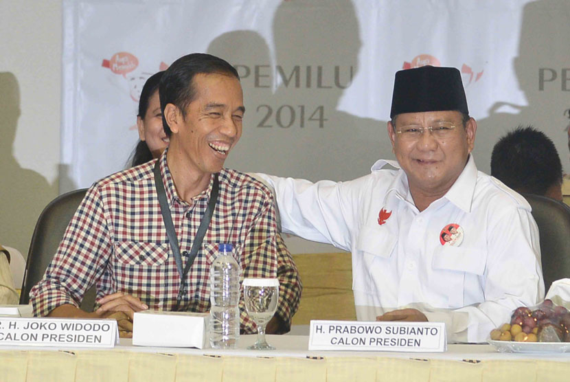 Calon presiden Joko Widodo (kiri) dan calon Presiden Prabowo Subianto (kanan).