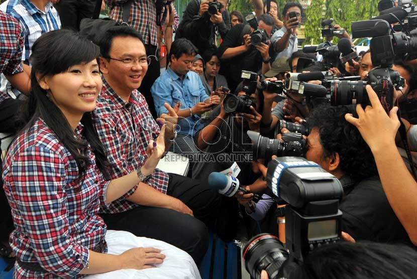 Basuki Tjahaja Purnama atau Ahok bersama istrinya Veronica