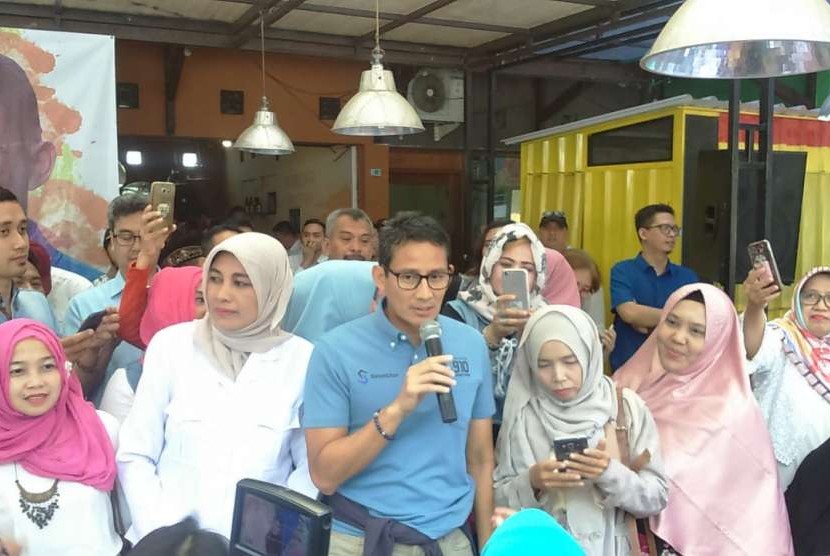 Calon Wakil Presiden (Cawapres) Sandiaga Uno mengunjungi Kota Malang, Rabu (12/9)