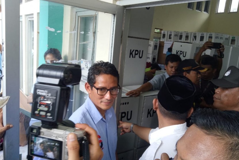 Calon wakil presiden nomor urut 02 Sandiaga Uno.