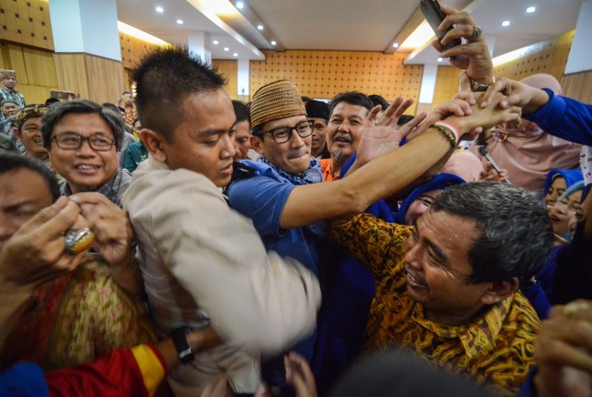 Calon wakil presiden nomor urut 02 Sandiaga Uno.