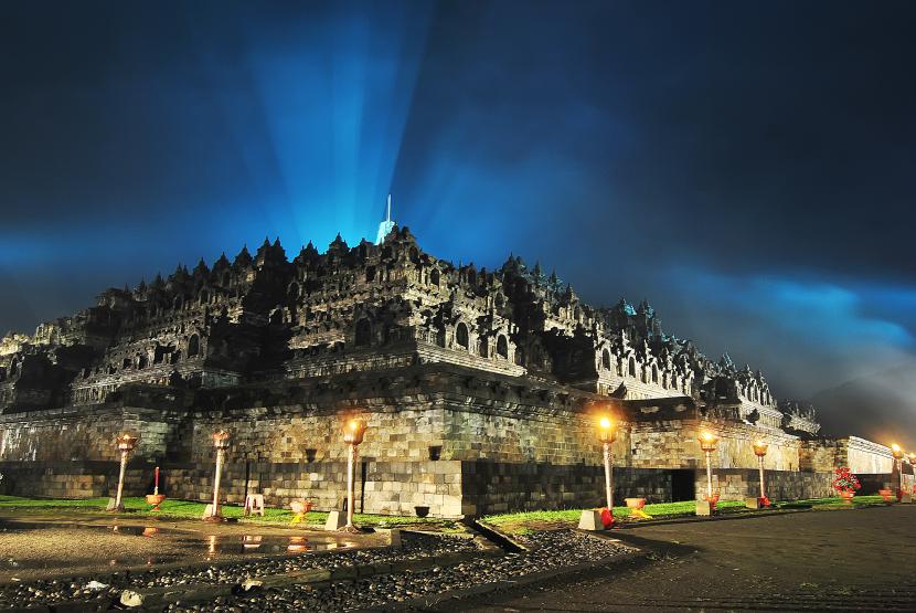 Candi Borobudur di Kabupaten Magelang, Jawa Tengah.
