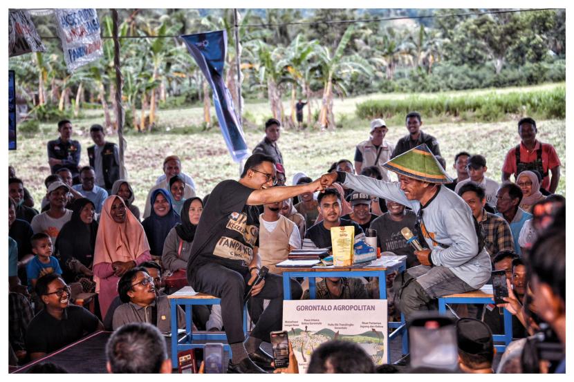Capres Anies Rasyid Baswedan saat kampanye di Gorontalo, Senin (8/1/2024).